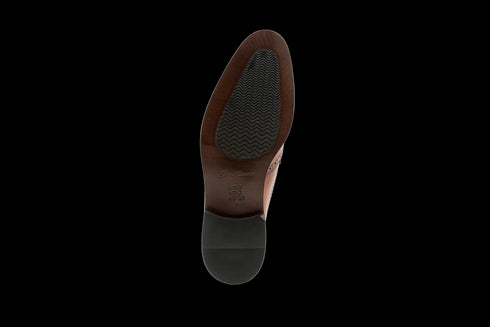 Braune Wingtip-Derby-Schuhe für Herren aus Vollnarbenleder