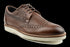 Hybrid Style Top Grain Leather Wingtip Brown Derby Shoes