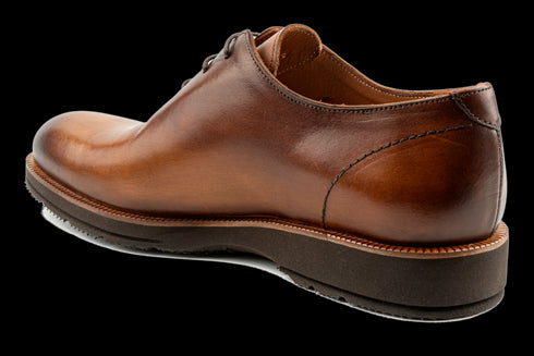 Herren-Oxford-Schuhe aus Wholecut Crust-Leder in Hellbraun