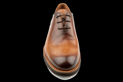 Herren-Oxford-Schuhe aus Wholecut Crust-Leder in Hellbraun