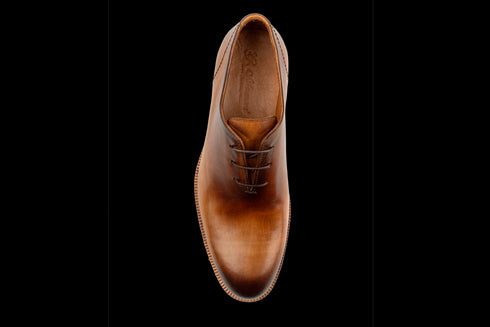 Herren-Oxford-Schuhe aus Wholecut Crust-Leder in Hellbraun