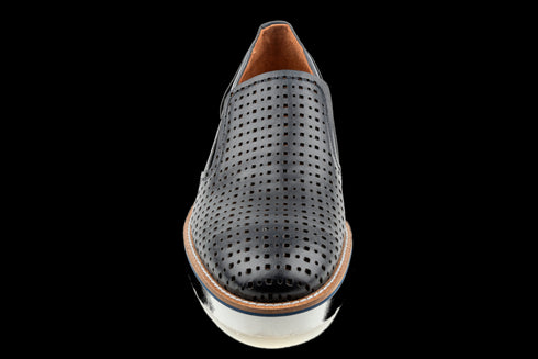 Navy Top Grain Leather Summer Loafer Dress Sneakers for Men