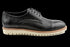 Cap Toe & Lug Sole Black Derby Sneakers for Men