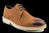 Tan Cap Toe Effect Nubuck Derby Shoes For Men