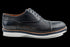 Navy Perforated Cap-Toe Summer Oxford Shoes for Men