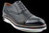 Navy Perforated Cap-Toe Summer Oxford Shoes for Men