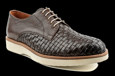 Top Grain Leather Brown Derby Sneaker With Elegant Design