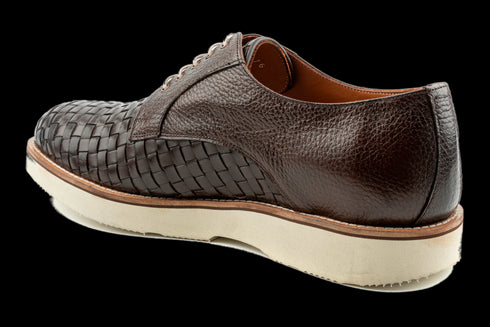 Top Grain Leather Brown Derby Sneaker With Elegant Design