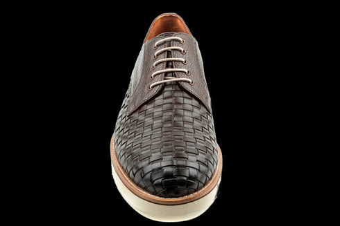 Top Grain Leather Brown Derby Sneaker With Elegant Design