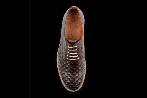 Top Grain Leather Brown Derby Sneaker With Elegant Design