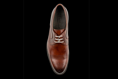 Tan Derby Dress Sneaker Wıth Semi Brogue Detail