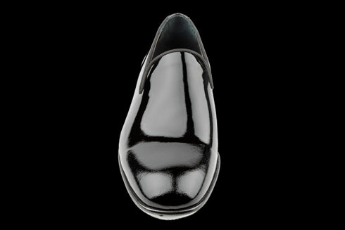 Mocasines de esmoquin para hombre de charol negro