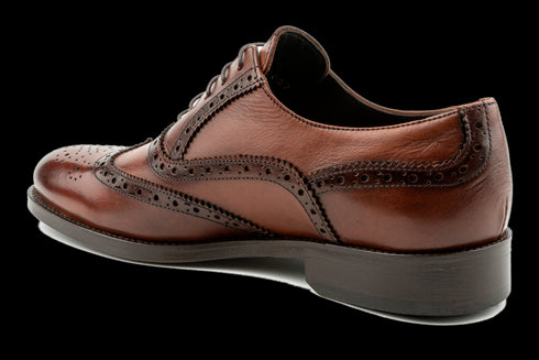 Men's Tan Wingtip Brogue Oxford Shoes