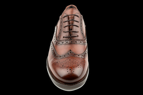 Men's Tan Wingtip Brogue Oxford Shoes