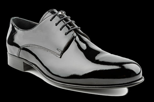 Patent Leather Plain Toe Derby Shoes for Formal Events