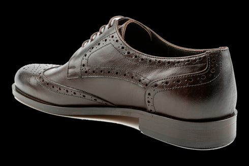 Handmade Derby Shoes Brogued & Wingtip Design
