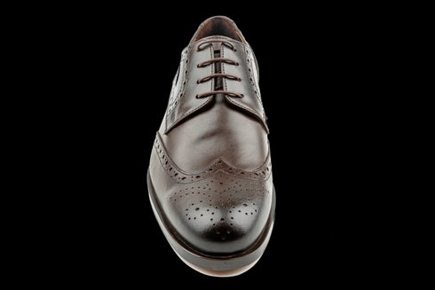 Handmade Derby Shoes Brogued & Wingtip Design