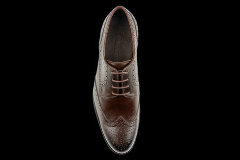 Handmade Derby Shoes Brogued & Wingtip Design
