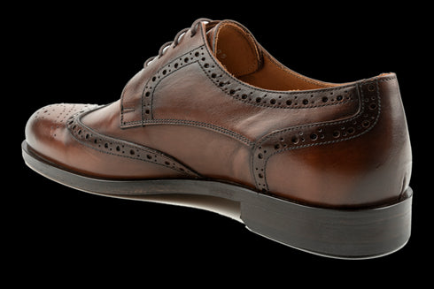 Handmade Derby Shoes Brogued & Wingtip Design