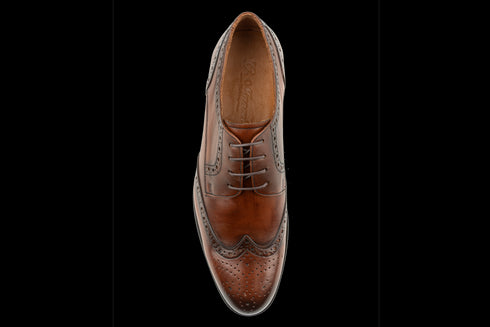 Handmade Derby Shoes Brogued & Wingtip Design