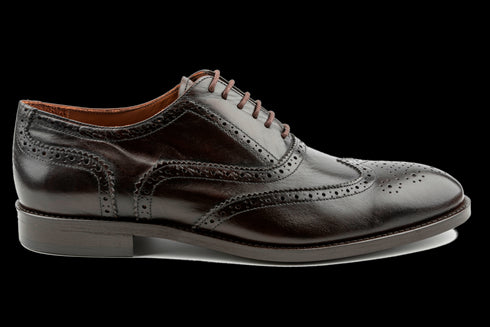Crust Leather Classic Brown Oxford Brogues for Men