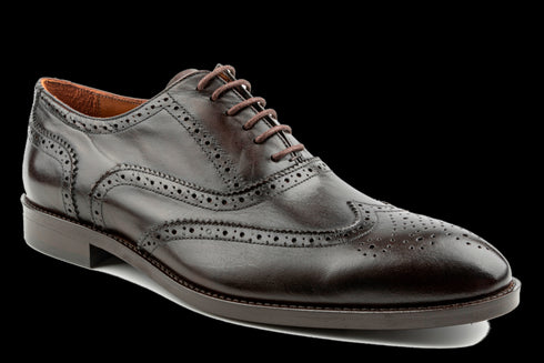 Crust Leather Classic Brown Oxford Brogues for Men