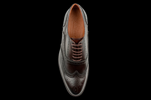 Crust Leather Classic Brown Oxford Brogues for Men