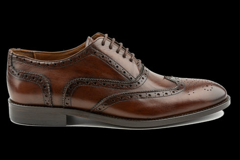 Crust Leather Classic Tan Oxford Brogues for Men