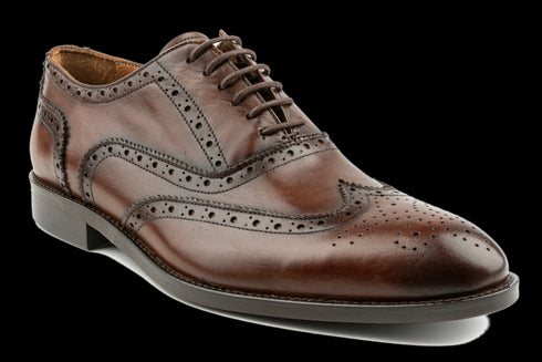Crust Leather Classic Tan Oxford Brogues for Men