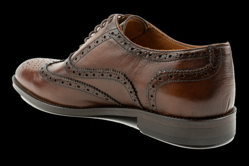 Crust Leather Classic Tan Oxford Brogues for Men