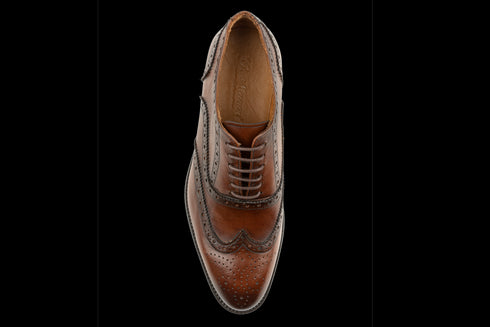 Crust Leather Classic Tan Oxford Brogues for Men