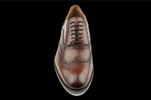 Crust Leather Classic Tan Oxford Brogues for Men