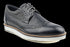 Hybrid Style Top Grain Leather Wingtip Navy Derby Shoes