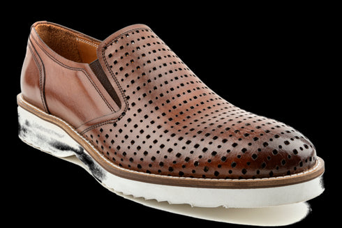 Top Grain Leather Tan Summer Loafer Dress Sneakers for Men