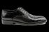 Men's Black, Calfskin, Designer Derby Shoes with Croc & Iguana Pattern