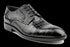 Men's Black, Calfskin, Designer Derby Shoes with Croc & Iguana Pattern