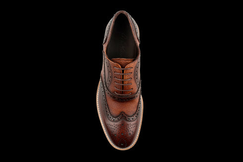 Full Grain Leather Brown & Wingtip Oxford Dress Sneakers for Men