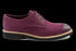 Burgundy Cap Toe Effect Nubuck Derby Shoes For Men