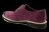 Burgundy Cap Toe Effect Nubuck Derby Shoes For Men