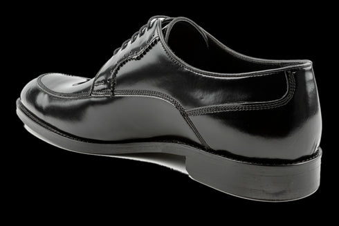 Patent Leather Moc-Toe Derby Shoes Resistant to Fade