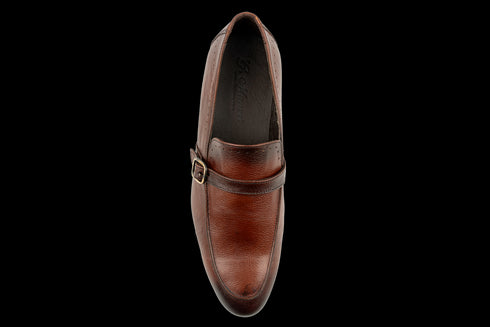 Premium Calfskin Leather Apron-Toe Brown Loafers for Men