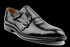 Patent Leather Black Double Monk Strap Shoes for Men