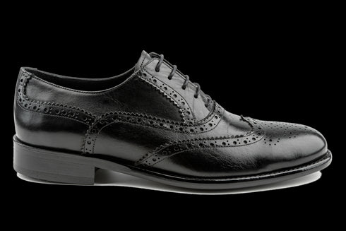 Men's Black Wingtip Brogue Oxford Shoes