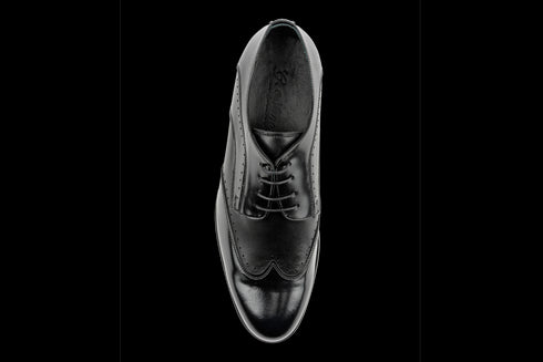 Patent and Anillin Leather Blend Formal Derby Shoes for Men