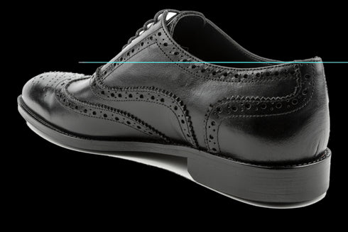Crust Leather Classic Black Oxford Brogues for Men
