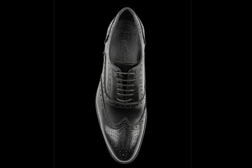 Crust Leather Classic Black Oxford Brogues for Men