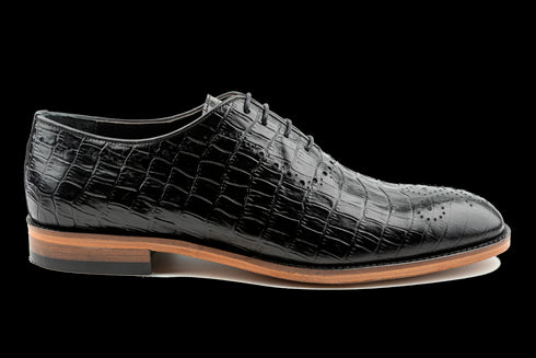 Alligator Pattern Leather Sole Oxford Brogues